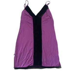 Y2K Cosmopolitan Medium Purple 2000s Babydoll Slip Dress Black‎ Lace